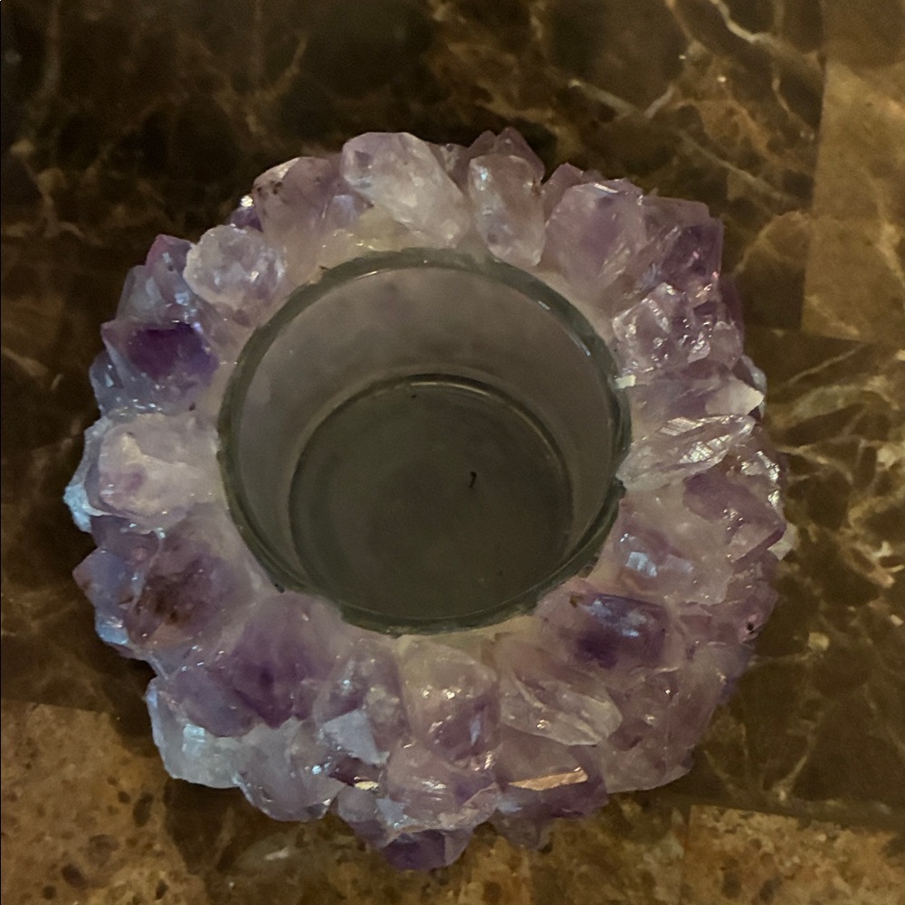 Amethyst Crystal Candle Holder
